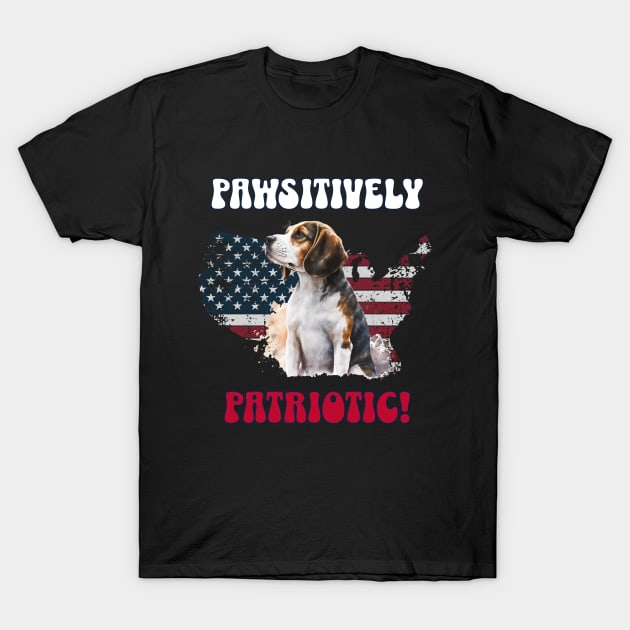 4th of July Independence Day Patriotic Beagle Funny Design for Dog Lovers T-Shirt by EndlessDoodles